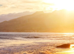 sunset at the seashore