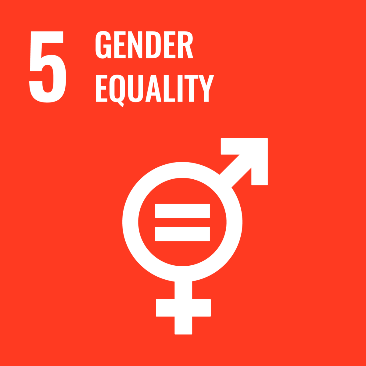Logotipo del quinto Objetivo de Desarrollo Sostenible de la ONU: igualdad de género