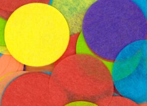 Close up of bright round confetti