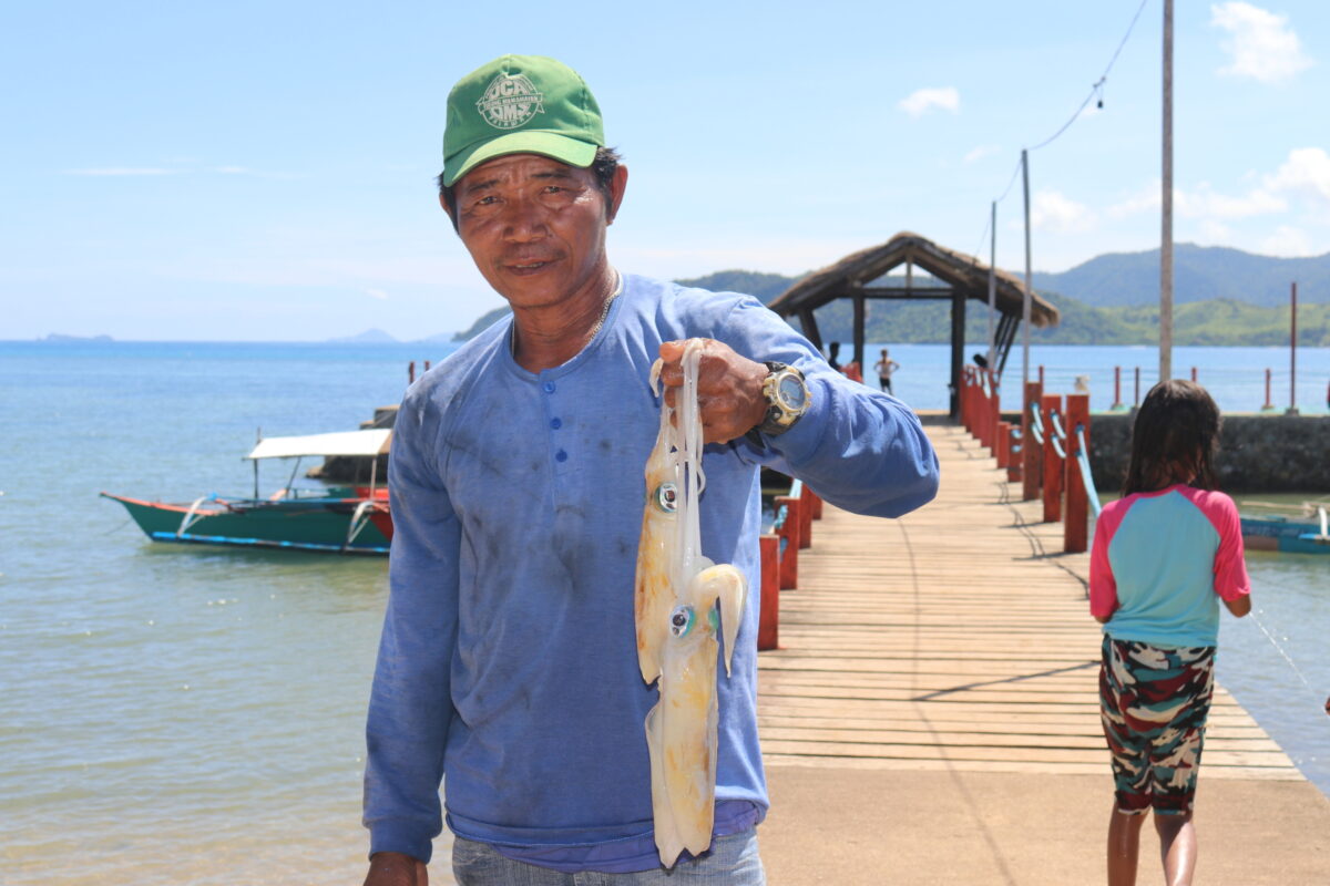 Philippines squid fisherman