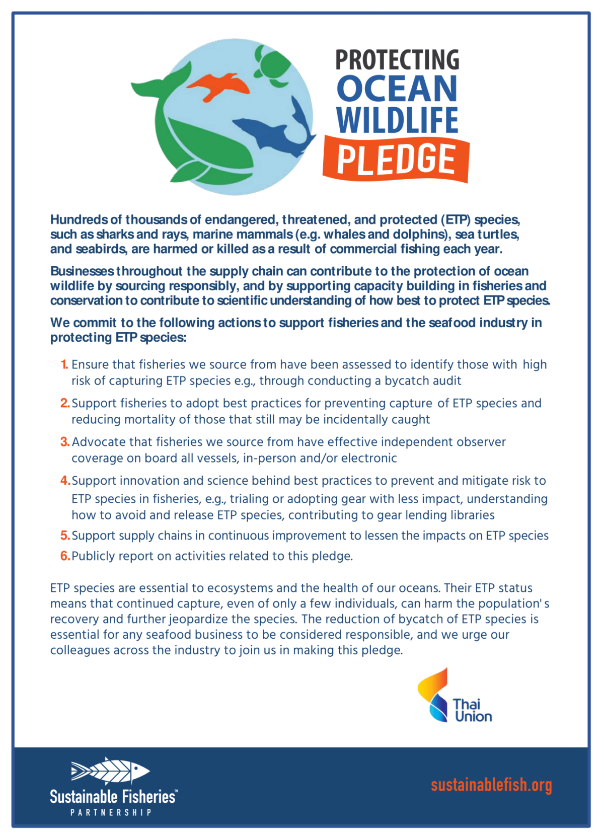 Protecting Ocean Wildlife Pledge