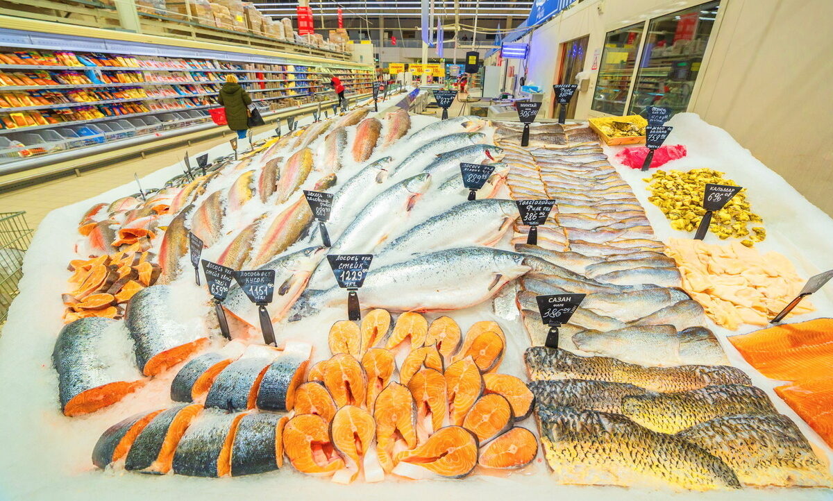 Supermarket seafood counter