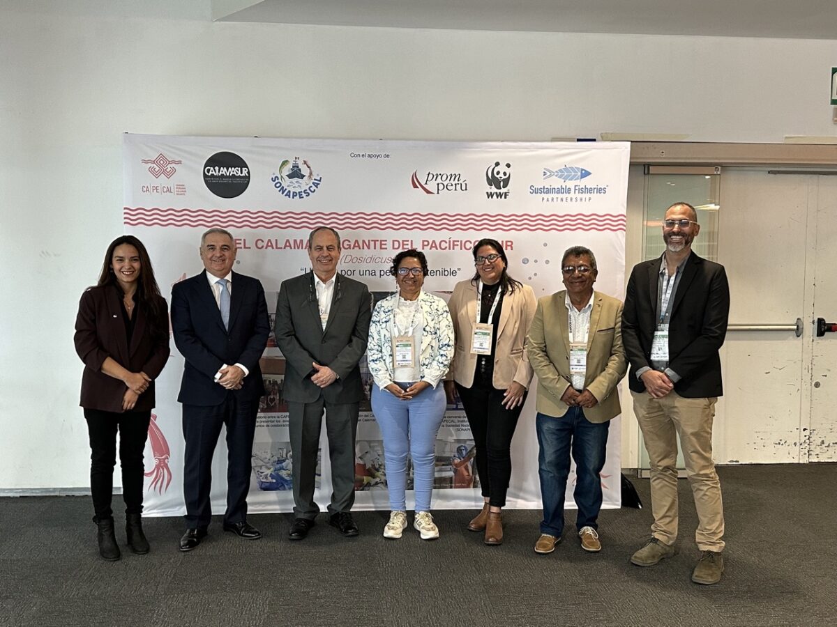 Peru Jumbo Flying Squid Fishery stakeholders at Seafood Expo Global 2024 in Barcelona