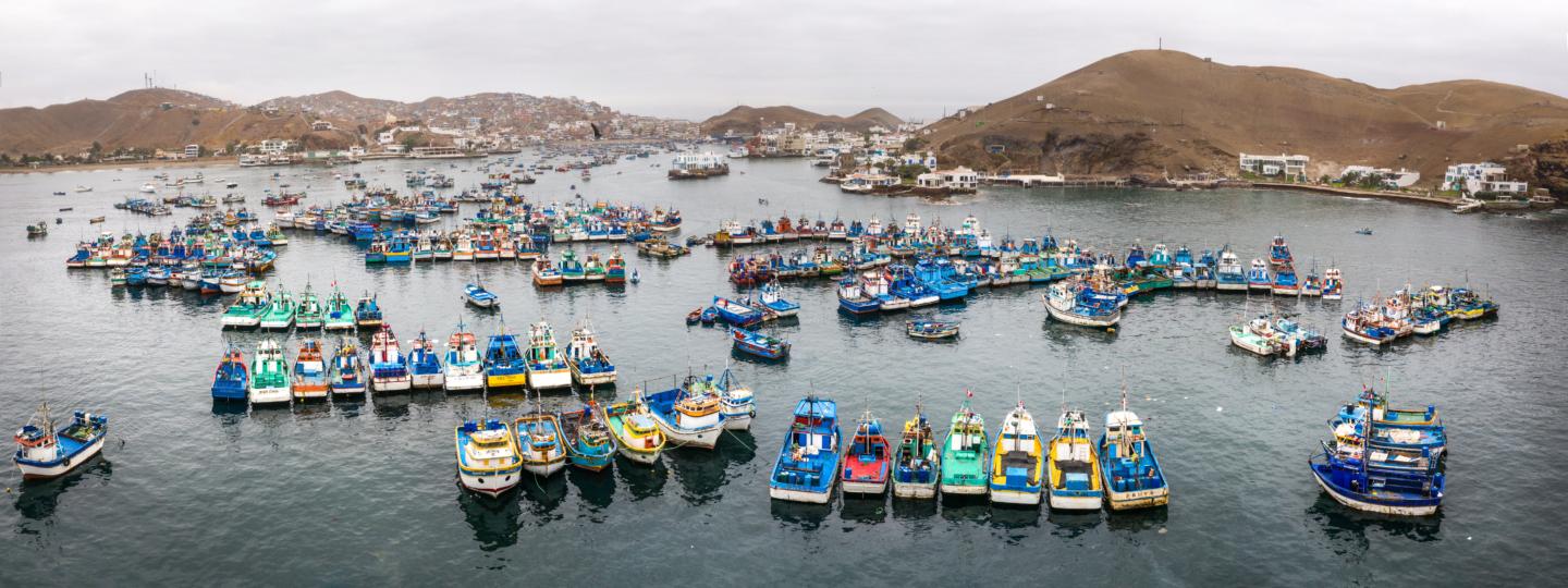 Fishing boats in Lima harbour