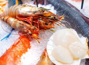 mixed seafood at supermarket