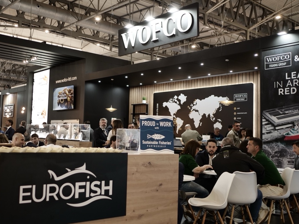 SFP Sign displayed at the booth of WOFCO at Seafood Expo Global 2025