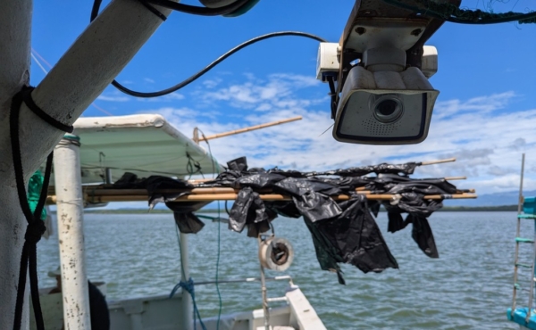 Electronic monitoring camera on a fishing vessel in Costa Rica
