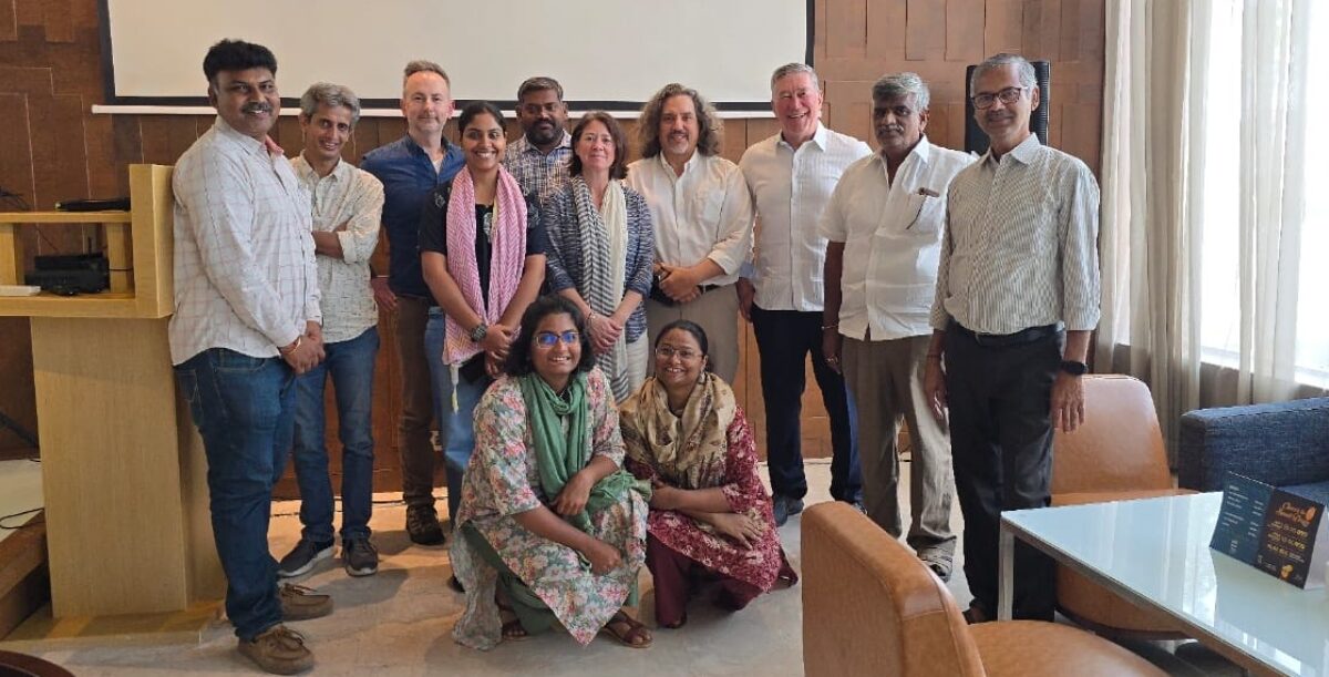 The SFP and ASC group posing with local stakeholders on a trip to Andhra Pradesh, India