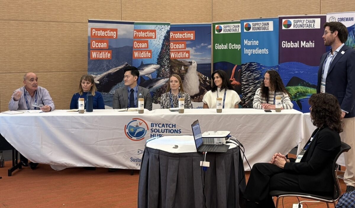 Panelists at the tuna transparency science fair