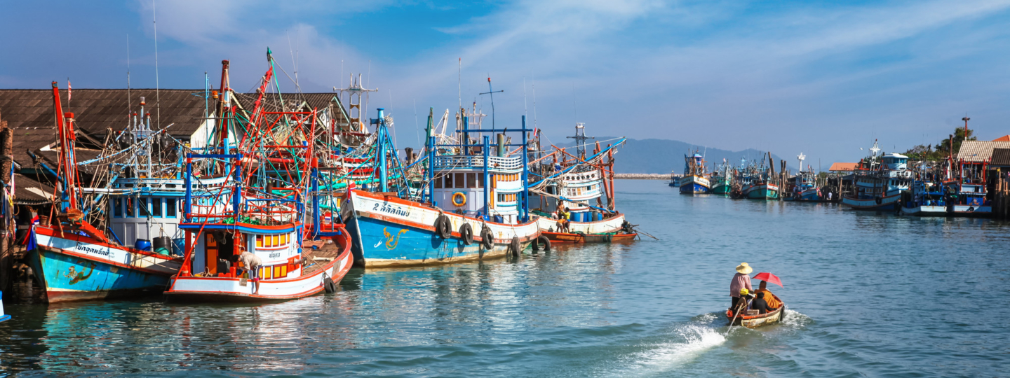 Fishing boats docked in Thailand