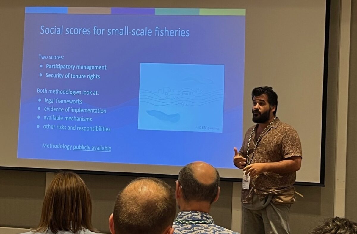 Miguel Andreu-Casenave presenting at the World Small Scale Fisheries Congress