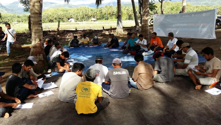 Community meeting of aquaculture farmers in Indonesia