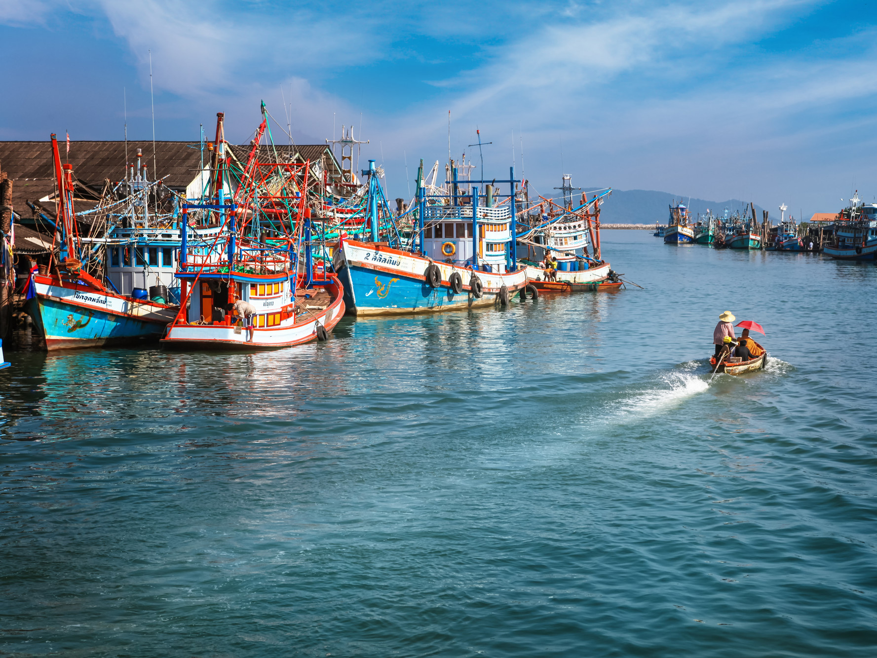 Fishing boats docked in Thailand