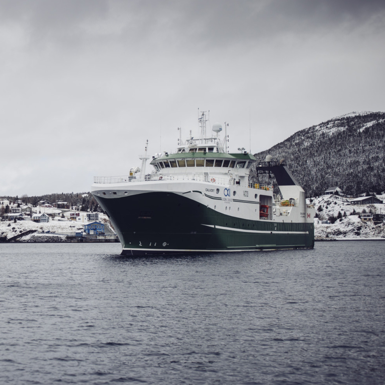 Ocean Choice International's tuna fishing vessel, Calvert, heading out to sea