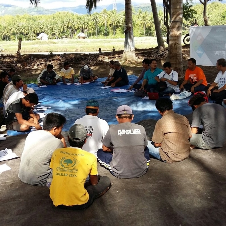 Community meeting of aquaculture farmers in Indonesia